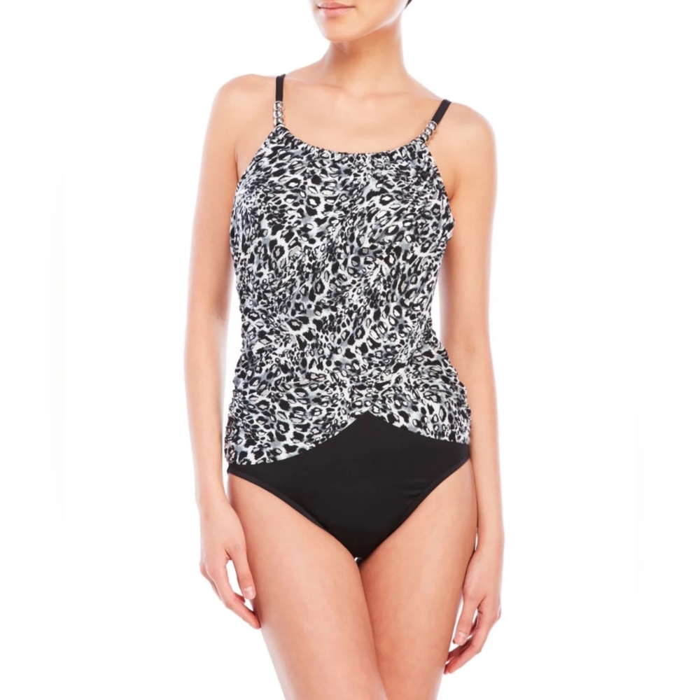 MagicSuit By Miraclesuit Women's One-Piece Animal Print Swimsuit Size 14‎ NWT